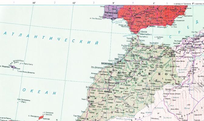 Карта марокко на русском языке